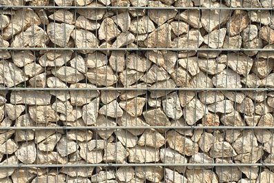 gabion stone light travertine brown